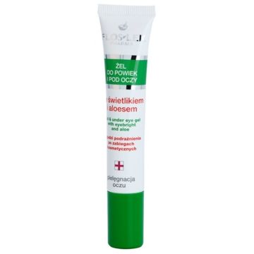 FlosLek Pharma Eye Care Gel pentru  jurul ochilor cu un luminator și aloe vera