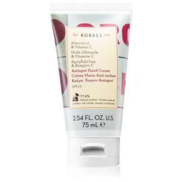 Korres Almond Oil & Vitamin C crema de maini impotriva petelor pigmentate SPF 15