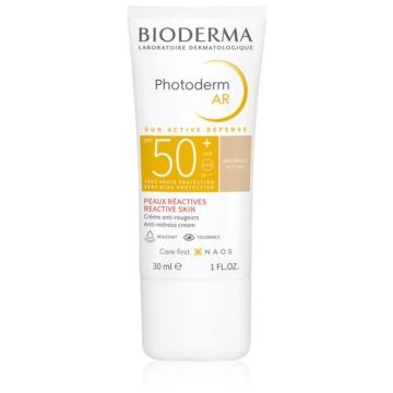 Bioderma Photoderm AR cremă tonifiantă protectoare pentru piele sensibilă cu tendințe de înroșire SPF 50+