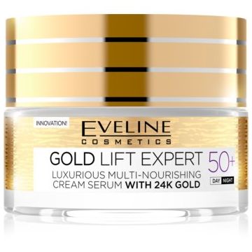 Eveline Cosmetics Gold Lift Expert crema anti rid de zi si de noapte 50+