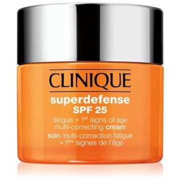Clinique Superdefense™ SPF 25 Fatigue + 1st Signs Of Age Multi-Correcting Cream Crema impotriva primelor semne de imbatranire ten uscat si mixt