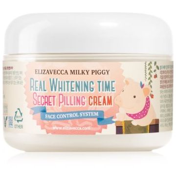 Elizavecca Milky Piggy Real Whitening Time Secret Pilling Cream crema hidratanta si calmanta cu efect exfoliant