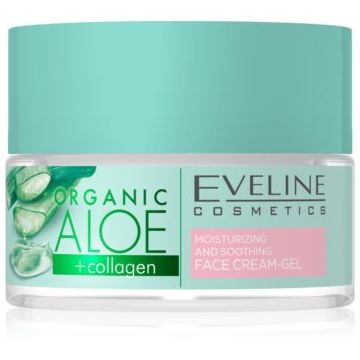 Eveline Cosmetics Organic Aloe+Collagen gel-cremă activ, intens hidratant cu efect calmant