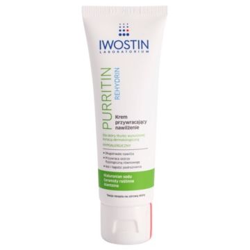Iwostin Purritin Rehydrin crema de zi hidratanta pentru piele uscata si iritata in urma tratamentului antiacneic