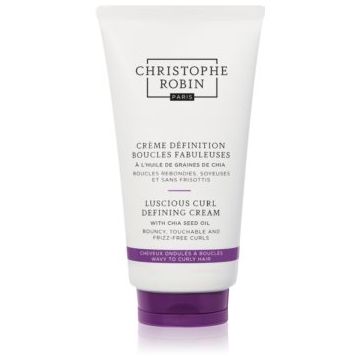 Christophe Robin Luscious Curl Defining Cream with Chia Seed Oil crema de netezire pentru par ondulat si cret