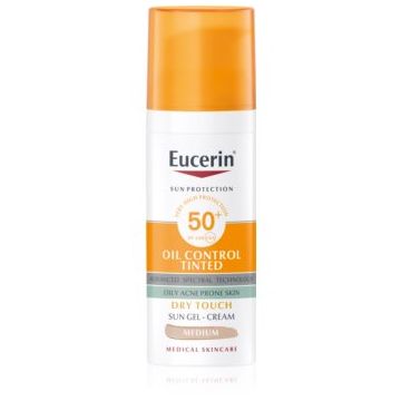 Eucerin Sun Oil Control Tinted gel cremă pentru plajă SPF 50+
