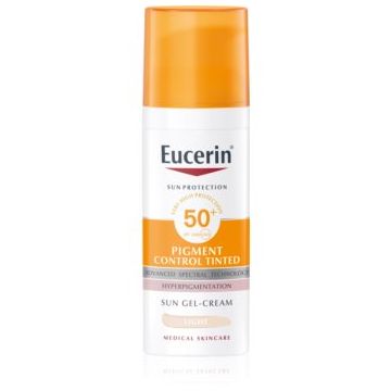 Eucerin Sun Pigment Control Tinted emulsie protectoare împotriva hiper-pigmentării tenului SPF 50+