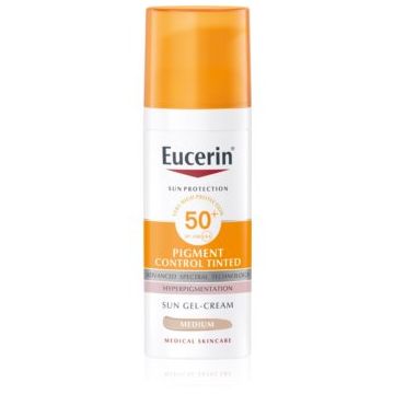 Eucerin Sun Pigment Control Tinted emulsie protectoare împotriva hiper-pigmentării tenului SPF 50+