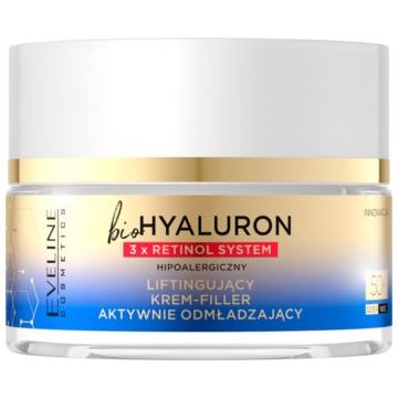 Eveline Cosmetics Bio Hyaluron 3x Retinol System crema lifting de zi si de noapte 50+