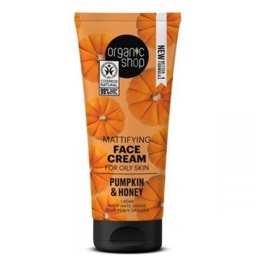 Crema Matifianta pentru Tenul Gras cu Dovleac si Miere Organic Shop, 50 ml