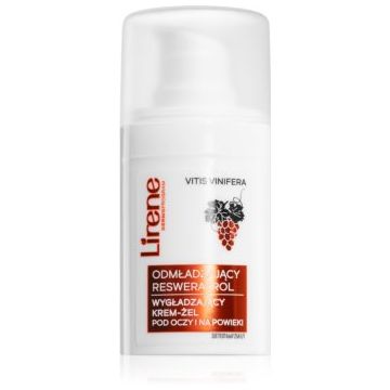 Lirene Rejuvenating Care Resveratrol Smoothing Eye & Eyelid Cream-Gel crema pentru ochi cu efect de reintinerire împotriva ridurilor și a cearcănelor întunecate