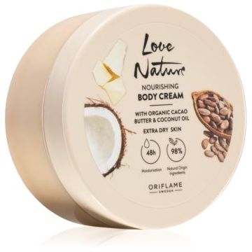 Oriflame Love Nature Cacao Butter & Coconut Oil crema de corp nutritiva cu efect de hidratare
