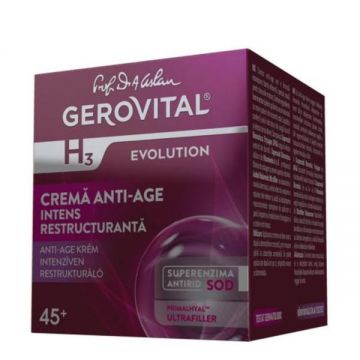 Crema Anti-Age Intens Restructuranta - Gerovital H3 Evolution Anti-Aging Intense Restructuring Cream, 50 ml