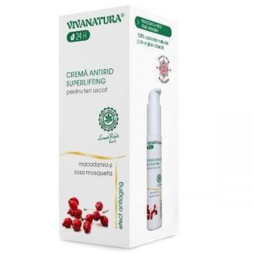 Crema Antirid Superlifting pentru Ten Uscat Vivanatura, 45 ml