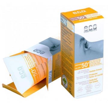 Crema Bio pentru Protectie Solara Inalta SPF 50 Nuantata Eco Cosmetics, 75 ml