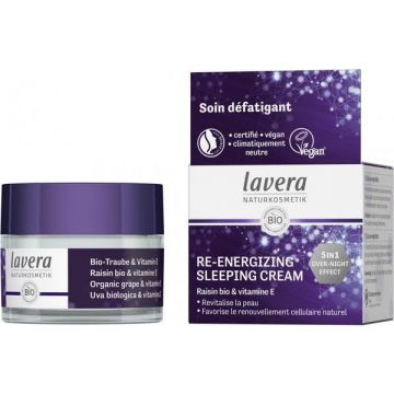 Crema de Noapte 5 in 1 Re-Energizing Sleeping Cream Lavera, 50 ml