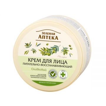Crema Faciala Nutritiva si Regeneranta cu Ulei de Masline Zelenaya Apteka, 200ml