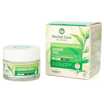 Crema Normalizatoare de Zi/Noapte cu Ceai Verde - Farmona Herbal Care Green Tea Normalising Cream Day/Night, 50 ml