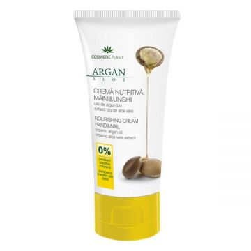 Crema Nutritiva pentru Maini si Unghii Argan Aloe Cosmetic Plant, 100 ml