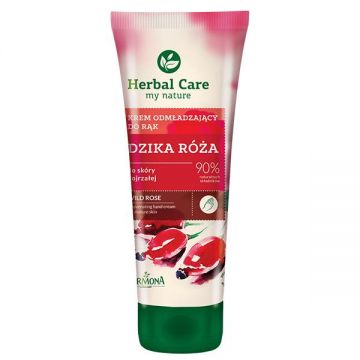 Crema Rejuvenanta pentru Maini si Unghii cu Extract de Trandafir Salbatic - Farmona Herbal Care Wild Rose Rejuvenating Hand Cream, 100 ml