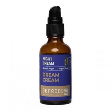 Crema de Noapte Intensiva cu Argan pentruTen Matur si Uscat - Dream Cream Benecos Bio, 50 ml Crema de Noapte Intensiva cu Argan pentruTen Matur si Uscat - Dream Cream Benecos Bio, 50 ml