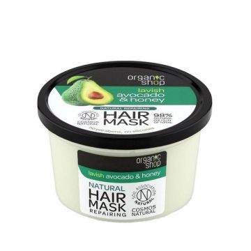 Masca de Par Bio Reparatoare - Organic Shop Repair Hair Mask Avocado & Honey, 250 ml