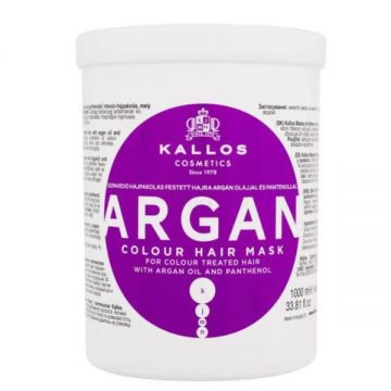 Masca cu Ulei de Argan pentru Par Vopsit - Kallos Argan Colour Hair Mask, 1000 ml