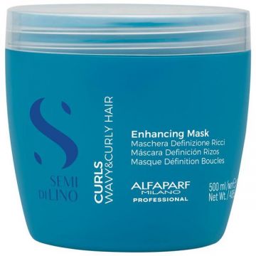 Masca pentru Par Cret sau Ondulat - Semi di Lino Enchancing Mask Curls Wavy& Curly Hair Alfaparf Milano, 500 ml