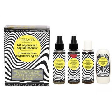Kit Regenerant Capilar Intensiv Herbagen: Sampon 100 ml + Masca 50 ml + Ser Booster 100 ml + Spray Biokeratina 100 ml