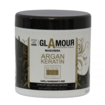 Masca pentru par cu argan si keratina cu efect de botox, Glamour 1000 ml Masca pentru par cu argan si keratina cu efect de botox, Glamour 1000 ml
