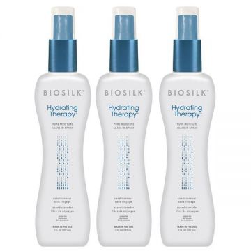 Pachet 3 x Spray Hidratant Leave In - Biosilk Farouk Hydrating Therapy Pure Moisture 207 ml