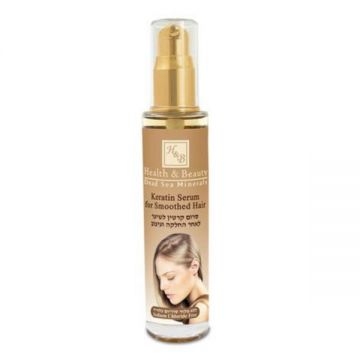 Ser de par cu keratina, Health and Beauty Dead Sea, pentru par intins, 50 ml