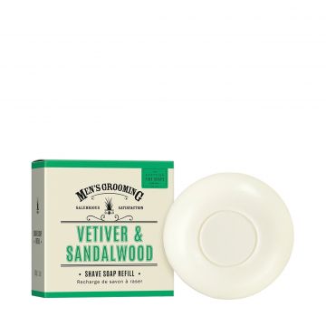 Men's grooming vetiver & sandalwood shave soap refill 100 gr