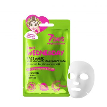 Easy wednesday - face sheet mask while you watch your favorite show with green tea & pear 28 gr Easy wednesday - face sheet mask while you watch your favorite show with green tea & pear 28 gr