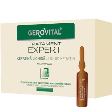 Tratament Expert Keratina Lichida -  Gerovital, 10 fiole x 10 ml