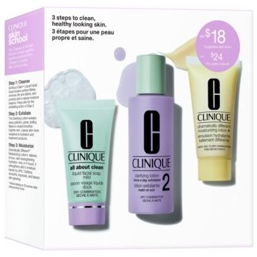 Clinique 3-Step Skin Care Kit Skin Type 2 set cadou perfecta pentru curatare