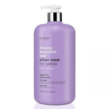 Masca pentru Repararea Parului Blond & Neutralizarea Tonurilor Galbene - Erayba/ ABH Silver Mask No-Yellow 1000 ml