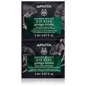 Apivita Express Beauty Eye Mask Gingko Biloba masca pentru ochi împotriva ridurilor și a cearcănelor întunecate