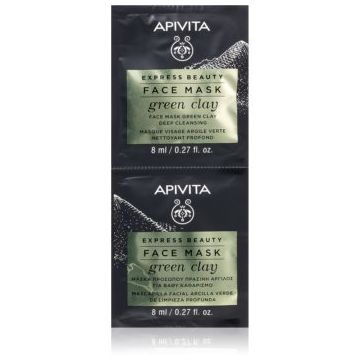 Apivita Express Beauty Cleansing Face Mask Green Clay masca de curatare si netezire cu argila verde Apivita Express Beauty Cleansing Face Mask Green Clay masca de curatare si netezire cu argila verde