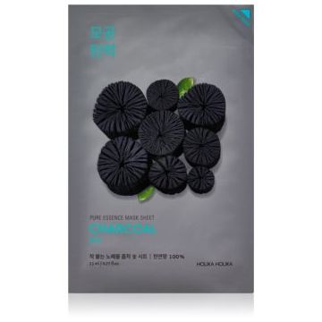 Holika Holika Pure Essence Charcoal mască textilă purificatoare, cu cărbune activ