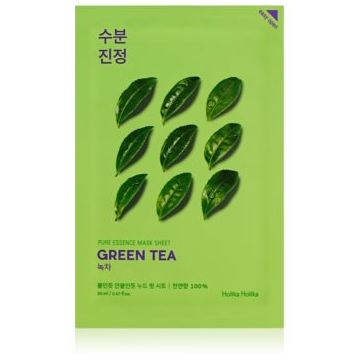 Holika Holika Pure Essence Green Tea mască textilă de îngrijire pentru piele sensibila si inrosita