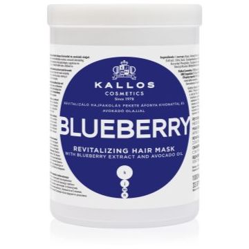 Kallos KJMN Professional Blueberry masca revitalizanta pentru par uscat, deteriorat si tratat chimic