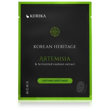 KORIKA Korean Heritage Artemisia & Fermented Soybean Extract Soothing Sheet Mask mască textilă calmantă