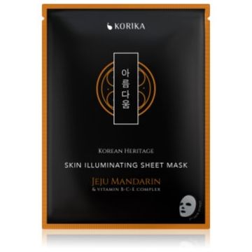 KORIKA Korean Heritage Jeju Mandaring & Vitamin B-C-E Complex Skin Illuminating Sheet Mask mască textilă iluminatoare