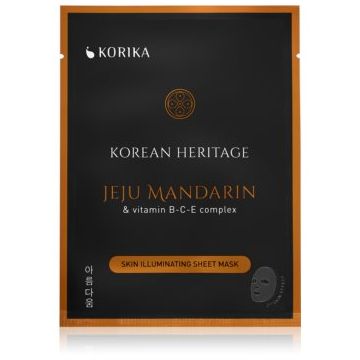 KORIKA Korean Heritage Jeju Mandaring & Vitamin B-C-E Complex Skin Illuminating Sheet Mask mască textilă iluminatoare