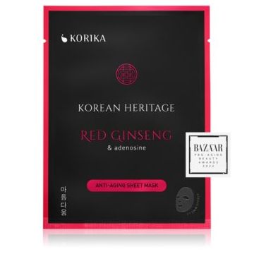 KORIKA Korean Heritage Red Ginseng & Adenosine Anti-aging Sheet Mask mască facială de pânză cu efect anti-rid