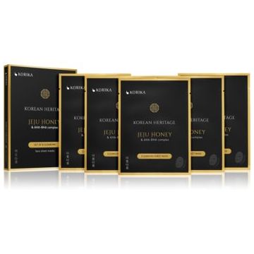 KORIKA Korean Heritage Set of 5 Cleansing Face Sheet Masks set de măști de față la un preț mai avantajos perfecta pentru curatare