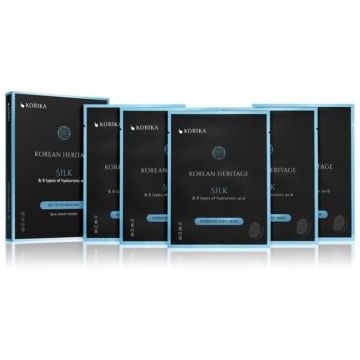 KORIKA Korean Heritage Set of 5 Hydrating Face Sheet Masks set de măști de față la un preț mai avantajos cu efect de hidratare