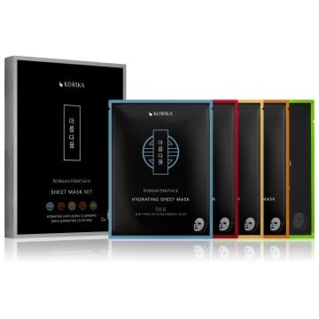 KORIKA Korean Heritage Sheet Mask Set set de măști faciale 5 pc