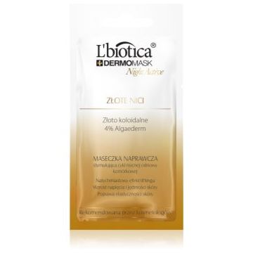 L’biotica DermoMask Night Active masca cu efect de lifting si fermitate cu aur de 24 de karate